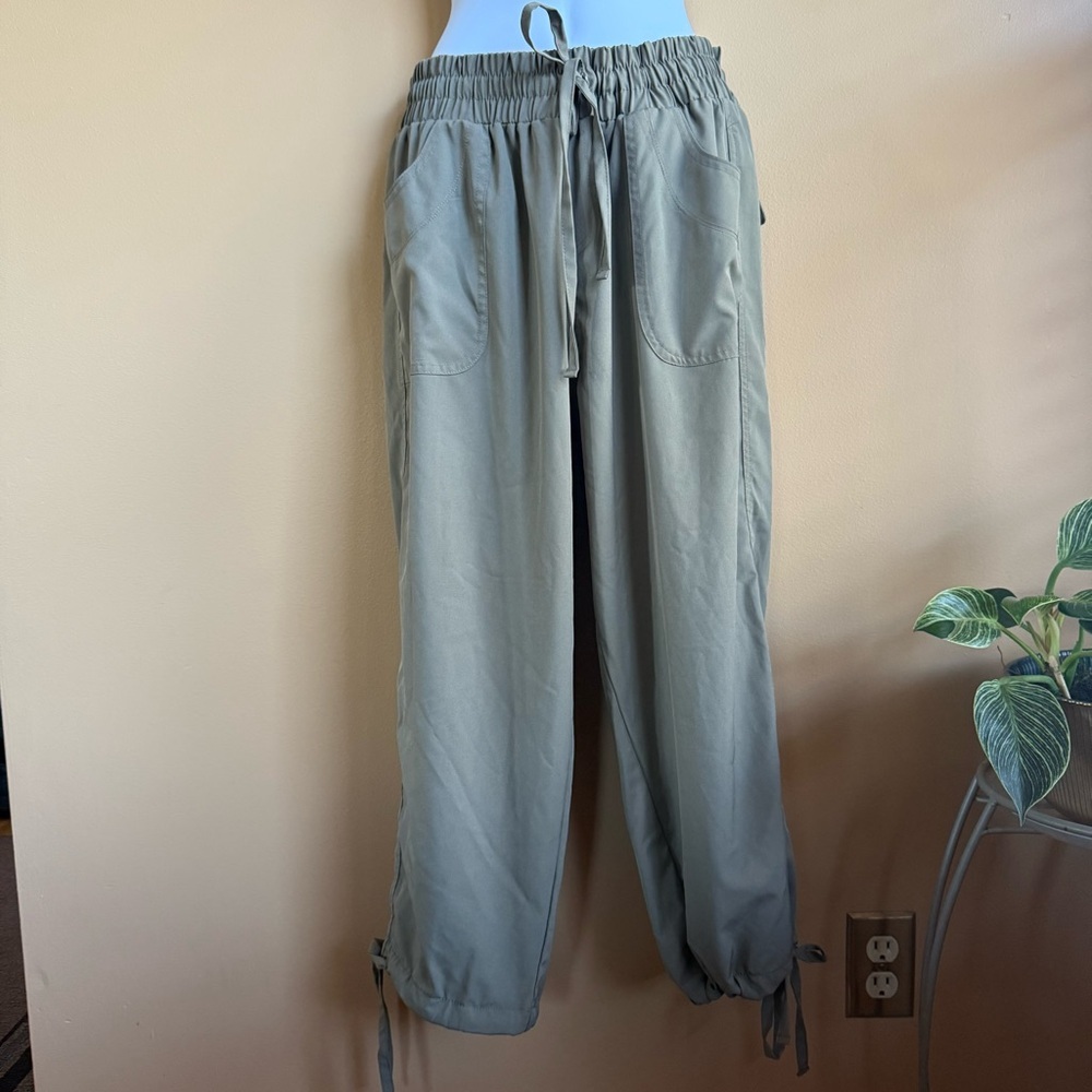 Palm Rio Olive Green Joggers with Drawstring Waist Size L